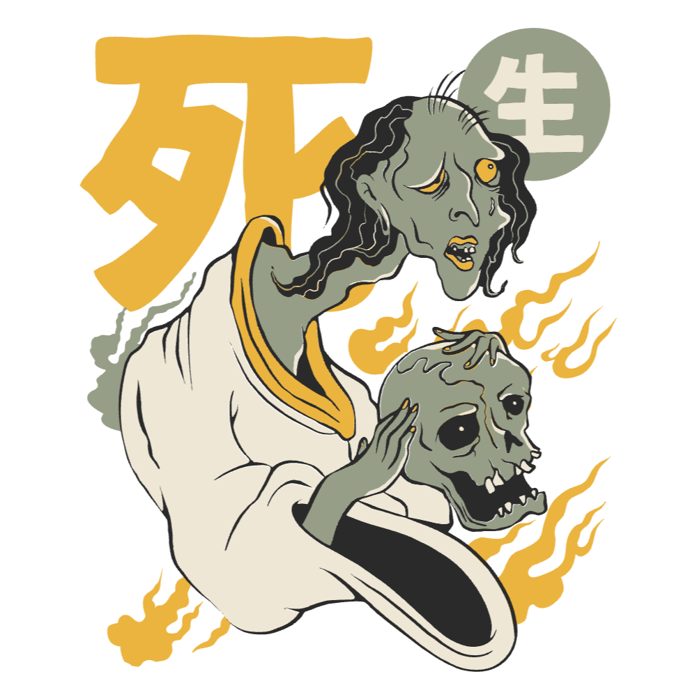 Yurei ghost editable t-shirt template