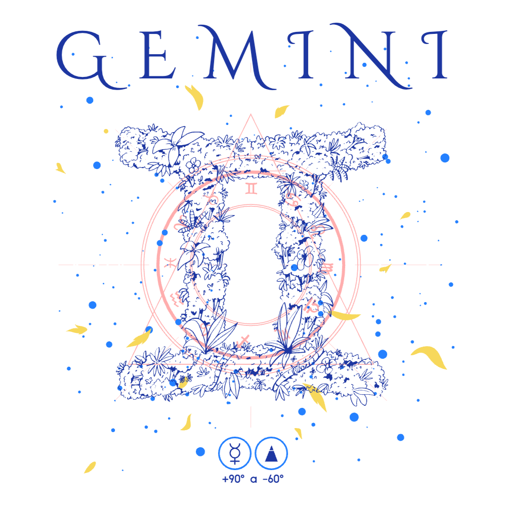 Zodiac Gemini flowers editable t-shirt template | Create Designs