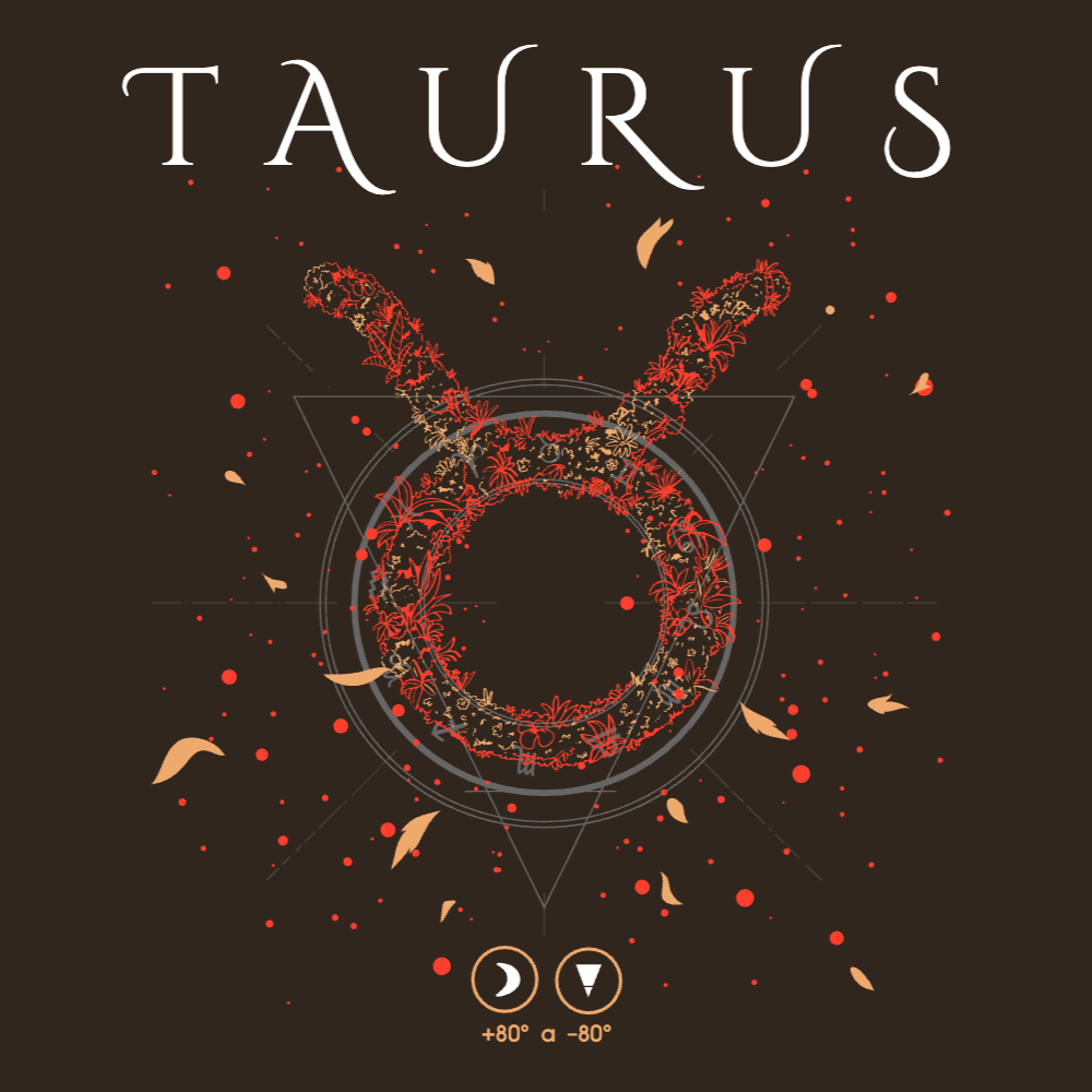 Zodiac floral Taurus editable t-shirt template