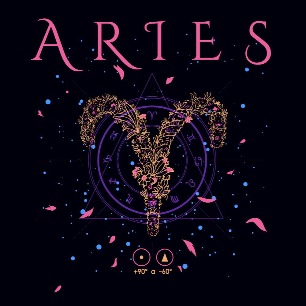 Zodiac flower Aries editable t-shirt template | T-Shirt Maker
