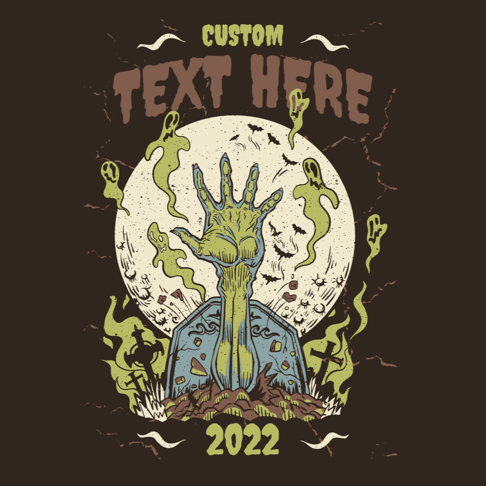 Zombie hand and ghosts editable t-shirt template