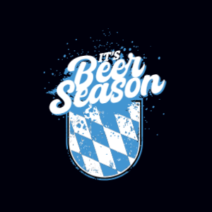 Beer season blue badge editable t-shirt design template