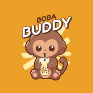 Boba buddy monkey editable t-shirt template