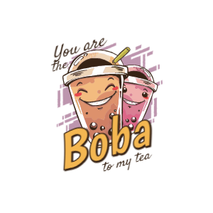 Boba tea couple editable t-shirt template