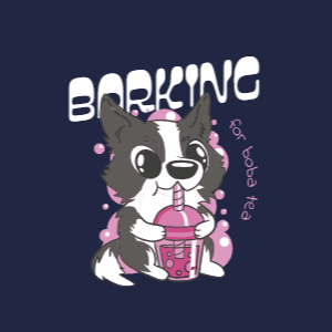 Boba tea dog editable t-shirt template