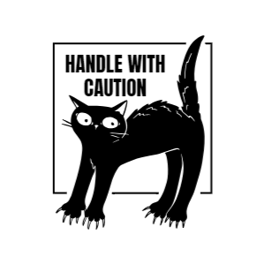 Cat caution editable t-shirt template