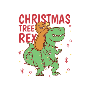 Christmas tree rex editable t-shirt template