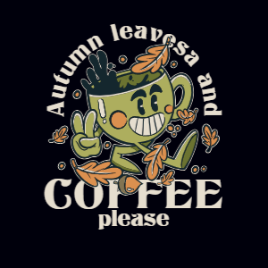 Autumn coffee cup editable t-shirt template