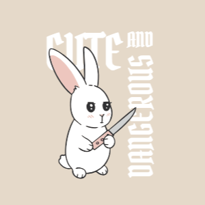 Dangerous bunny editable t-shirt template