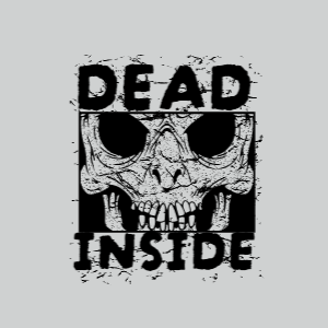 Dead inside skull editable t-shirt template