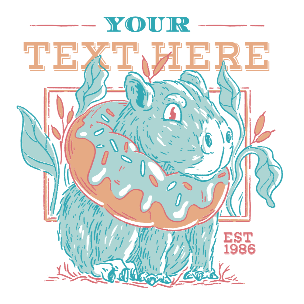 Capybara cute editable t-shirt design template