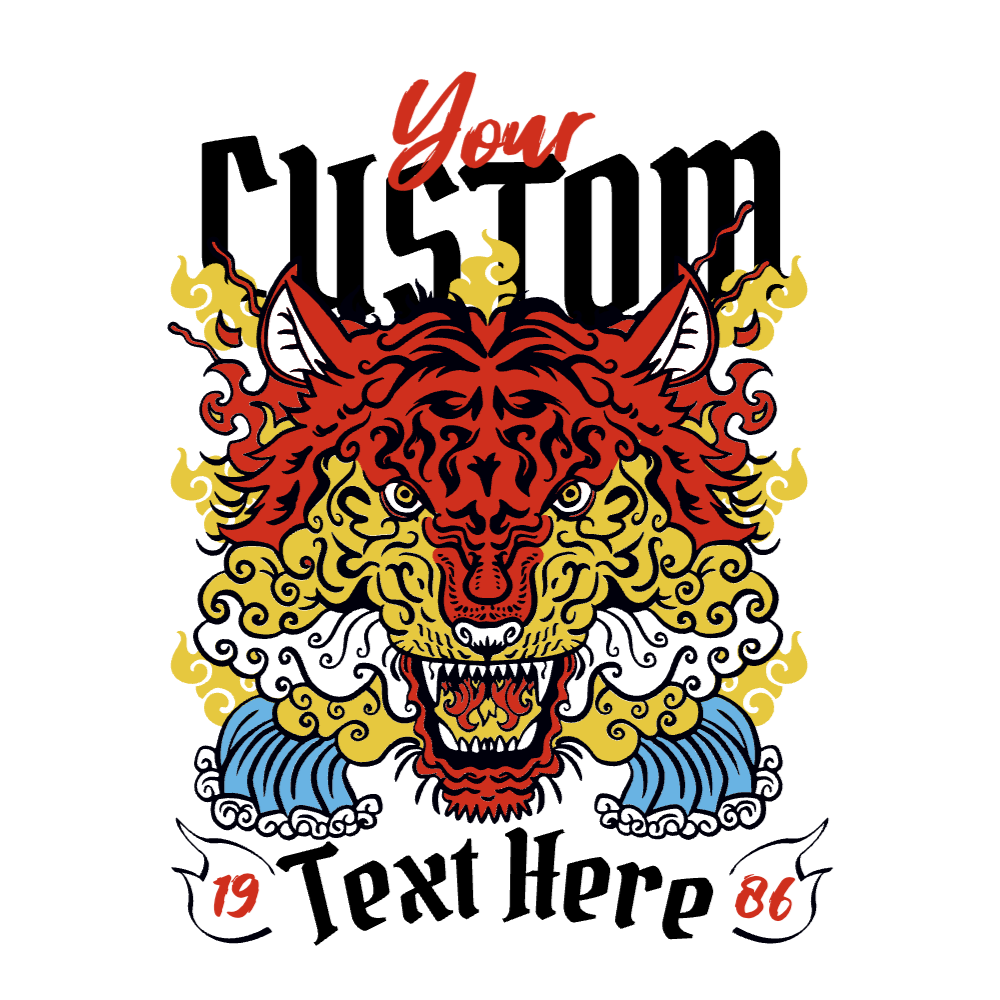Tiger wild animal editable t-shirt design template
