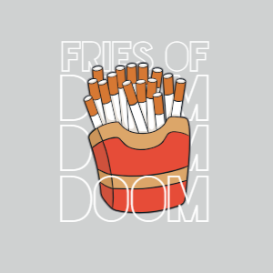 Cigarette fries editable t-shirt template