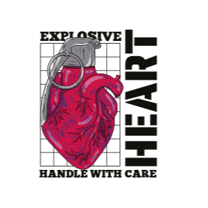 Explosive heart editable t-shirt template