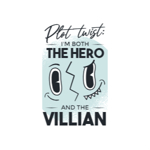 Hero and villian editable t-shirt template