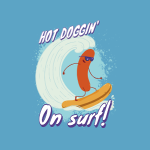 Hot doggin surf editable t-shirt template