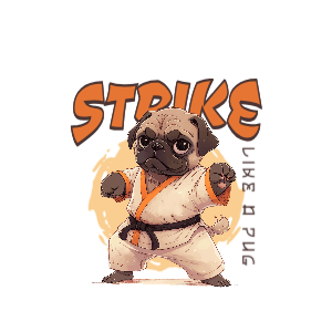 Karate pug editble t-shirt template