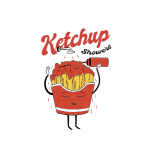 Ketchup showers fries editable t-shirt template