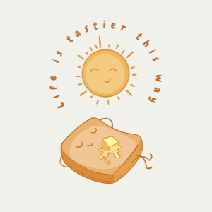 Toast sun tasty life editable t-shirt template
