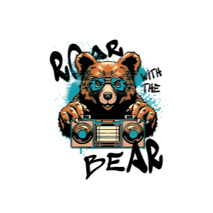 Bear playing music editable t-shirt template