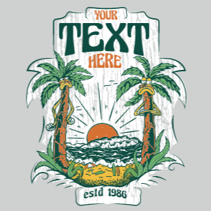Vintage beach editable t-shirt template