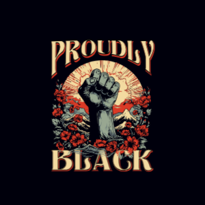 Proudly black fist editable t-shirt template