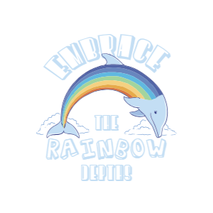 Rainbow dolphin editable t-shirt template