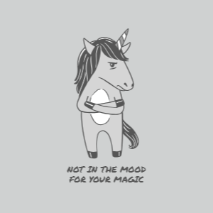 Sad unicorn editable t-shirt template