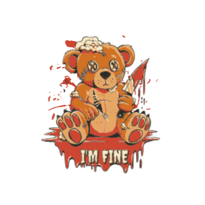 Scary teddy bear editable t-shirt design template