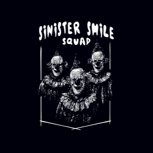 Three scary clowns editable t-shirt design template