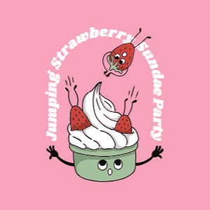 Strawberry party editable t-shirt template