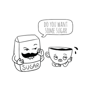 Sugar and coffee editable t-shirt template