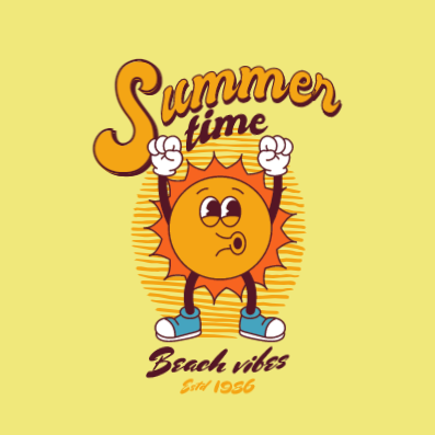 Summer sun editable t-shirt template