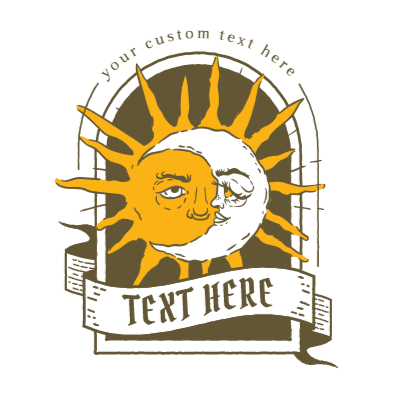 Moon and sun badge editable t-shirt template