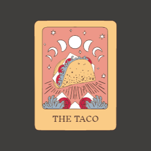 Taco tarot editable t-shirt design template