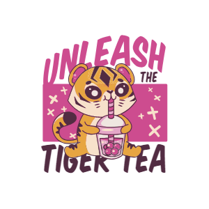 Tiger boba tea editable t-shirt template
