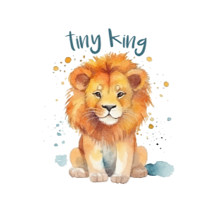 Tiny king lion editable t-shirt template
