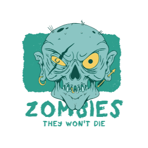 Zombie head editable t-shirt design template