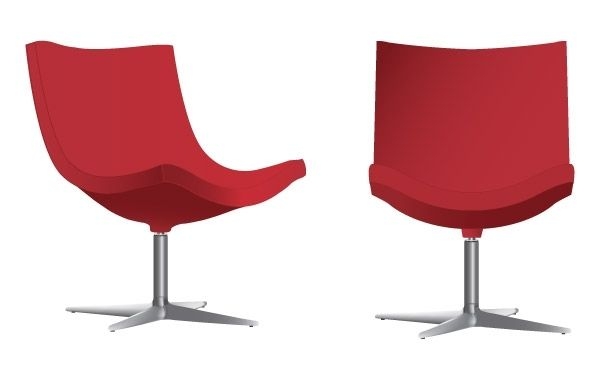 Vetor de cadeiras vermelhas elegantes