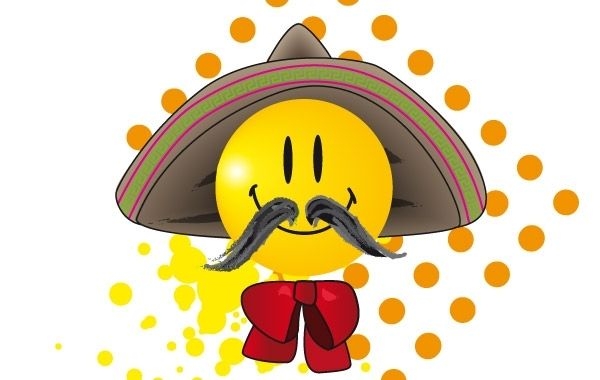 Mexikanischer Smiley mit Schnurrbart