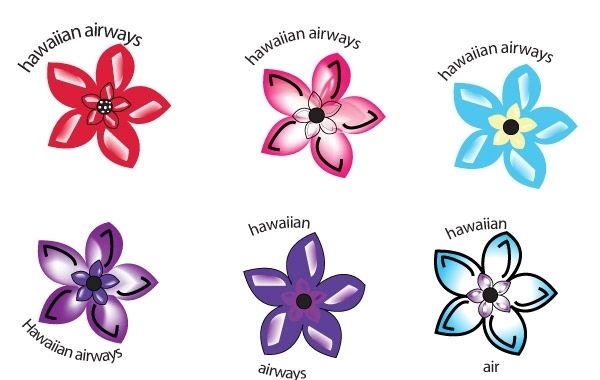 Conjunto de flores havaianas