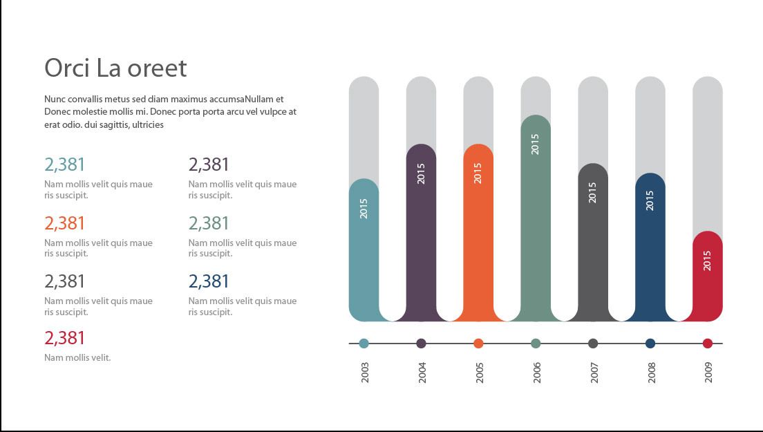 Round Corner Strip Graph Infographic - Vector download