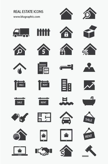 Real Estate Icon Pack Silhouette Real Estate Icon Pack Silhouette