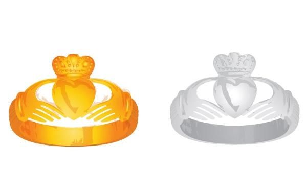 Free Claddagh Ring Vector - Gold and Silver! Free Claddagh Ring Vector - Gold and Silver!