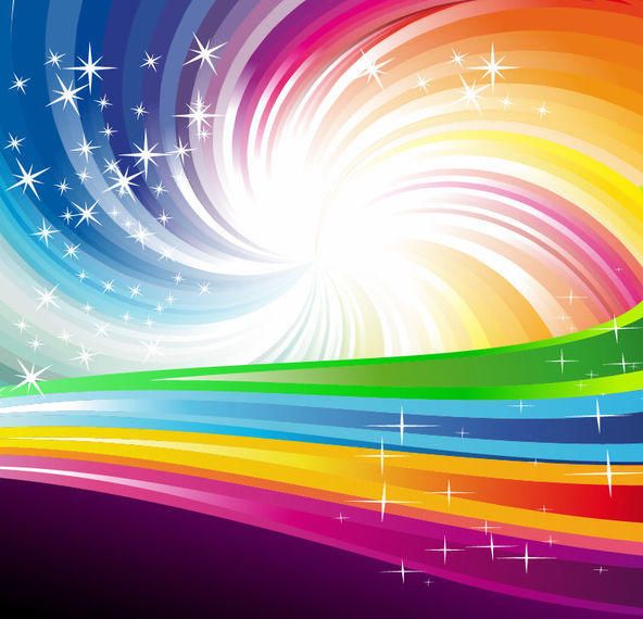 Rainbow Vortex Background with Swirling Lines - Vector download