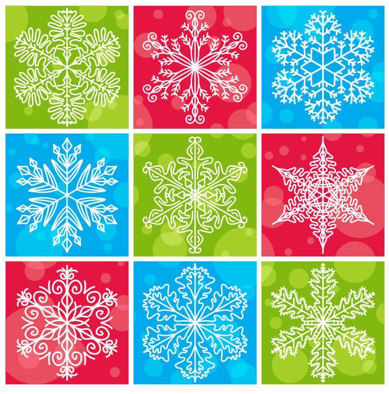 Snowflakes Pack with Bubbles & Different Backgrounds