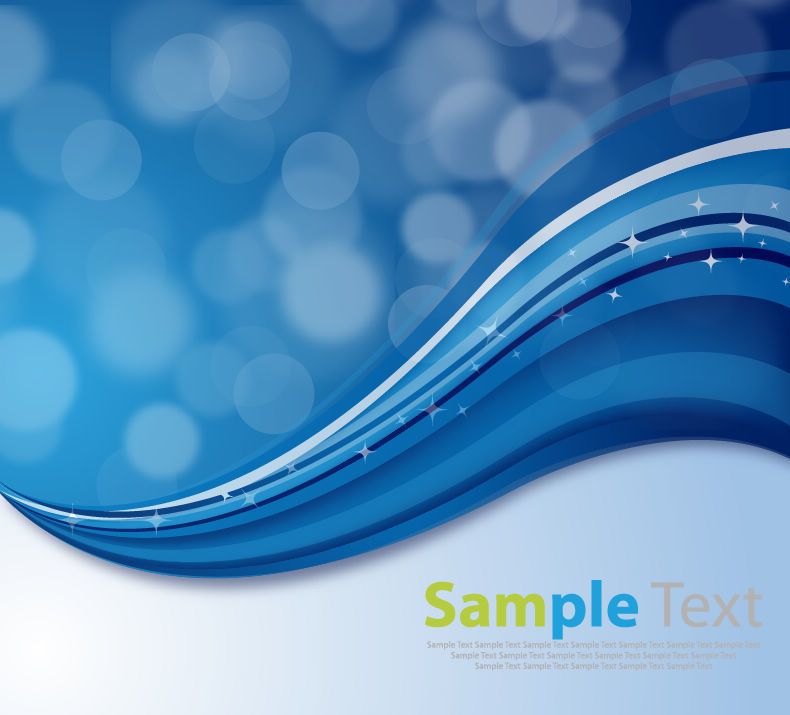 Download 3D Blue Waves with Bokeh Bubbles & Sparkles - Vector download