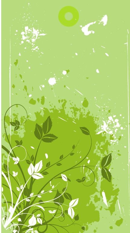 Banner florístico verde con manchas sucias