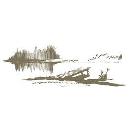 Abstrakte See & Dock Landschaftsskizze