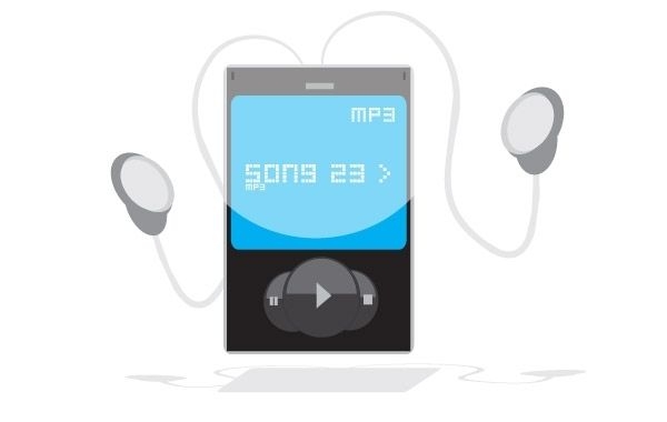 Gráfico de vetor de MP3 player grátis